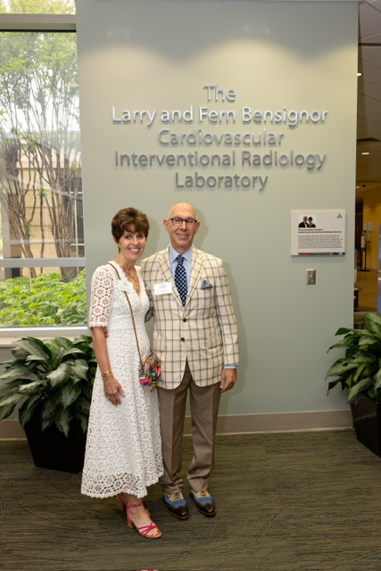 Larry and Fern Bensignor at the Cardiovascular Interventional Radiology Laboratory named in their honor